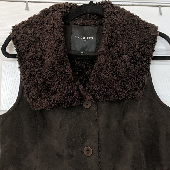 *Sold*TALBOTS Faux Suede/Fur Vest - Picture 2 of 5